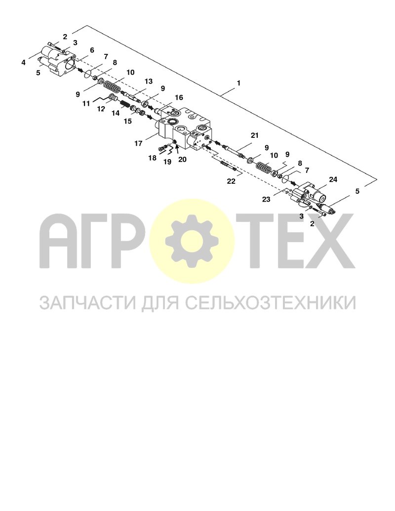 Чертеж Секция гидрораспределителя в сборе (6VLV34bl)